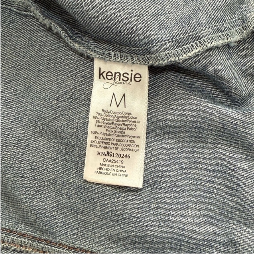 Kensie Jean Jacket Denim Sherpa Collar - Picture 5 of 7